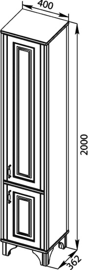 Пенал Aquanet Валенса черный краколет/золото