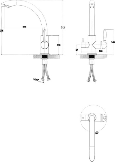 Смеситель для кухни Paulmark Essen Es213001-418 черный металлик