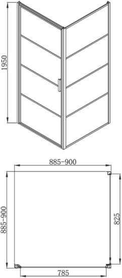 Душевой уголок Bravat Blackline BS090.2115B 90х90х195