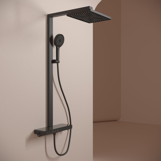 Душевая стойка Sancos Vos SC6100MB термостат, черная матовая