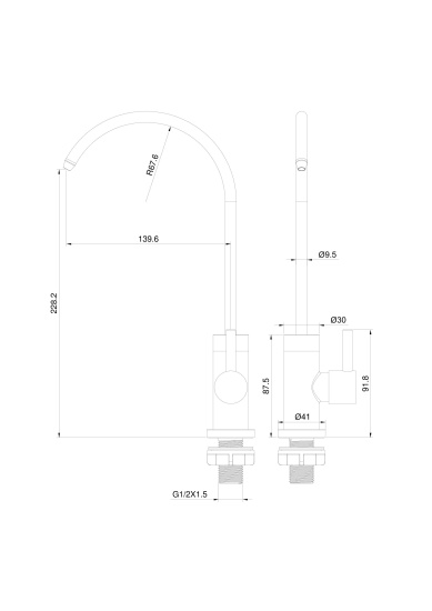 Смеситель для фильтрованной воды Wonzon & Woghand WW-AE4587-BS