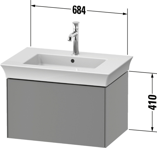 Тумба с раковиной Duravit White Tulip 75 шелковисто-матовый