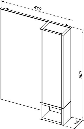 Зеркало Stworki Карлстад 60 R дуб рустикальный