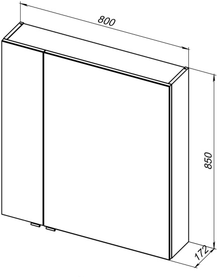 Зеркало-шкаф Aquanet Алвита new 80 дуб веллингтон белый