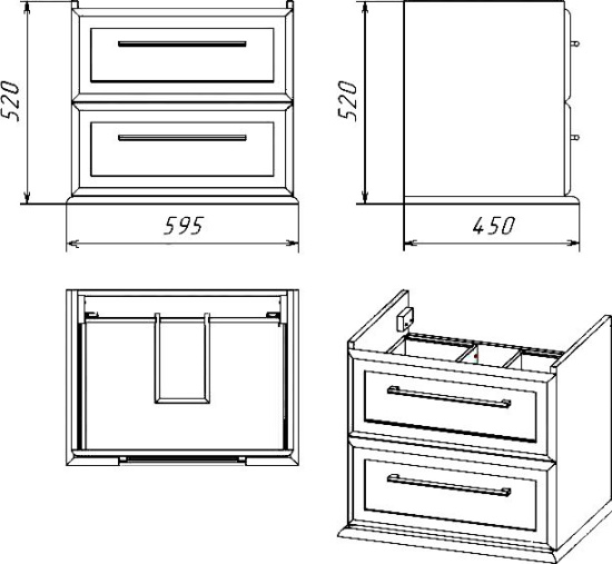 Мебель для ванной Misty Винтаж 60 дуб