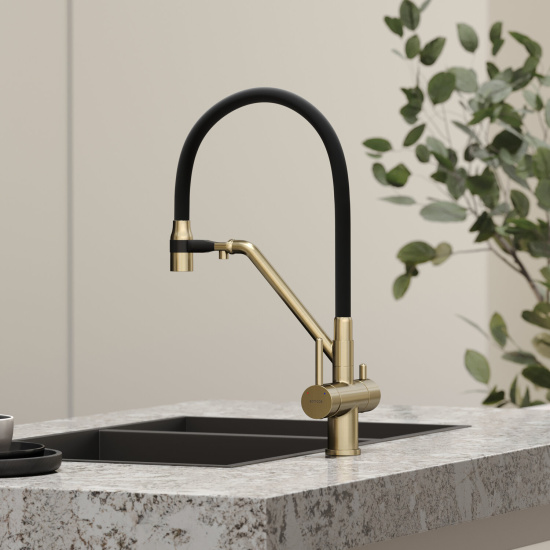 Смеситель для кухни Sancos Dora SC4003BG, брашированное золото
