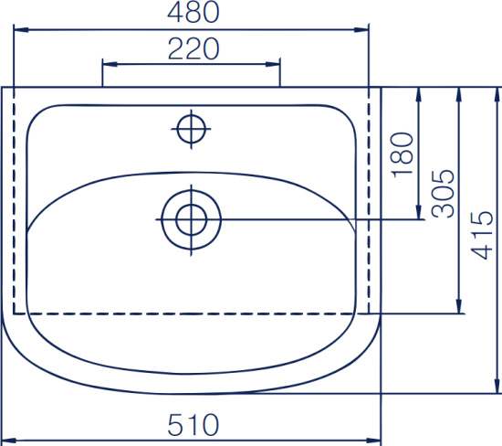 Тумба с раковиной СанТа Верона 50 подвесная, 2 ящика