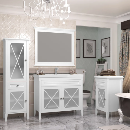 Тумба с раковиной Opadiris Палермо 100 белая матовая