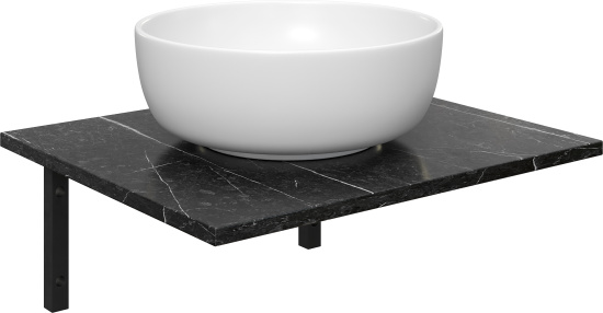 Мебель для ванной Diwo Элиста 80 чёрный мрамор, с раковиной Moduo 40 Ring