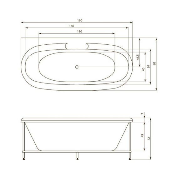Акриловая ванна Aquatika Скульптура 190 см Standart