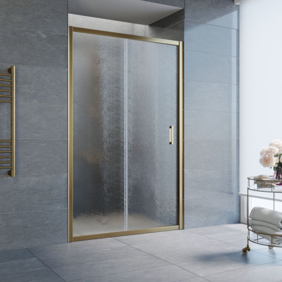 Душевая дверь в нишу Vegas Glass ZP 125 05 02 профиль бронза, стекло шиншилла