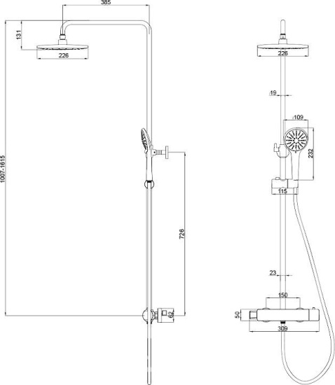 Душевая стойка Lemark Bronx LM3770GM, термостат