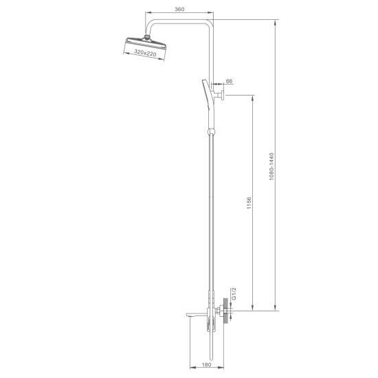 Душевая стойка Splenka S55.24 хром