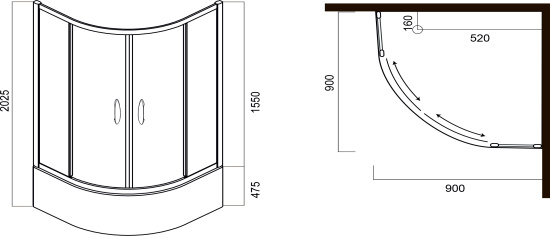 Душевой уголок Am.Pm Sense Deep W75G-222A090WT