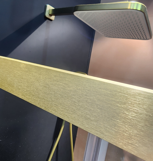 Душевой уголок Vegas Glass AFP-Fis NOVO 80*100 03 crystalvision R профиль золото матовое, стекло crystalvision