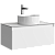 Тумба с раковиной Aqwella 5 stars Geometria 80 подвесная 1 ящик, белая, столешница белый мрамор