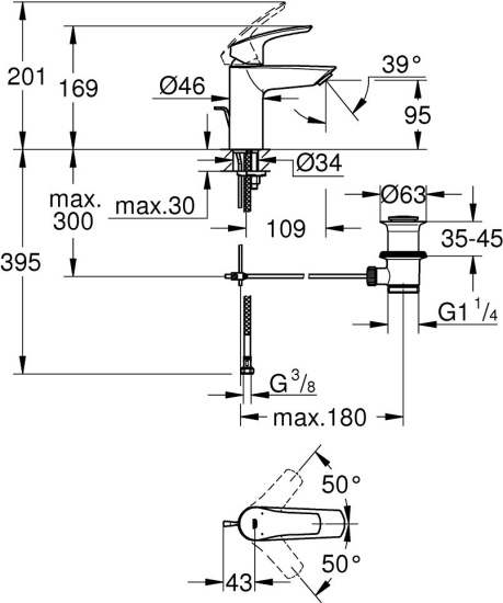 Смеситель для раковины Grohe Eurosmart 33265003