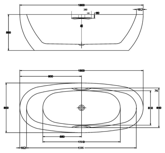 Акриловая ванна BelBagno BB43-1800 180 см