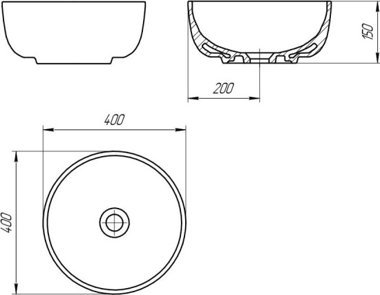 Тумба с раковиной Stworki Берген 80 белая со светлой столешницей, Moduo 40 Ring