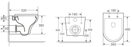 Подвесной унитаз Owl 1975 Eld Ruta Line-H OWLT190602 безободковый