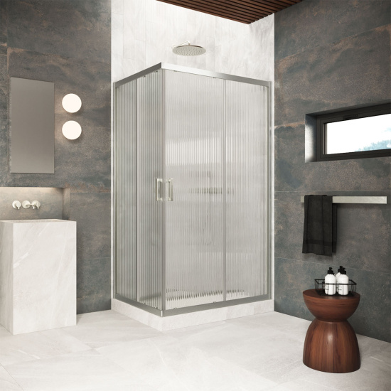 Душевой уголок Vegas Glass ZA-F Protec 95*80 04 Moru, профиль никель, стекло Moru