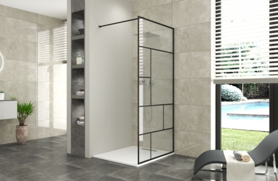 Душевая перегородка Bravat Blackline 90x195