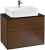 Тумба с раковиной Villeroy & Boch Finion 80 walnut veneer, glass black matt, с настенным освещением
