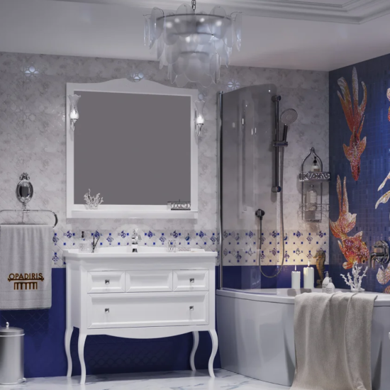 Зеркало Opadiris Валери 105 белое