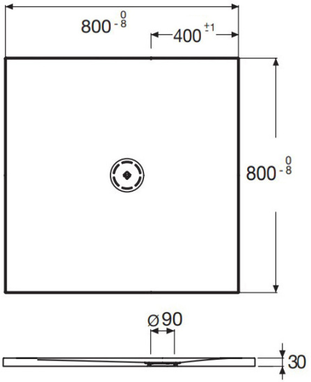 Поддон для душа Jacob Delafon Singulier 80х80 серый сланец с сифоном