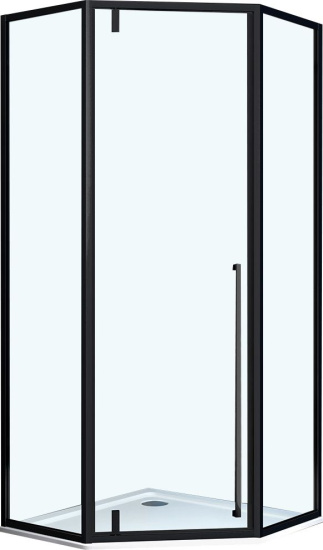 Душевой уголок Vincea Penta VSP-3P100CLB 100x100, профиль чёрный, стекло прозрачное