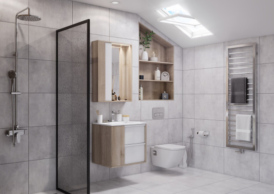 Зеркало Aquaton Бостон 60 с подсветкой, дуб эврика