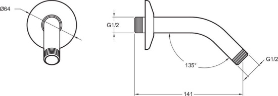 Кронштейн для верхнего душа Jacob Delafon Moxie E11626-CP