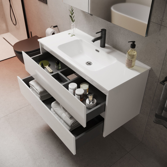 Тумба с раковиной Sancos Libra 60 белый глянец