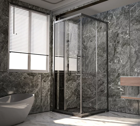 Душевой уголок Veconi Premium Trento PTC-20GR 100x80, профиль графит