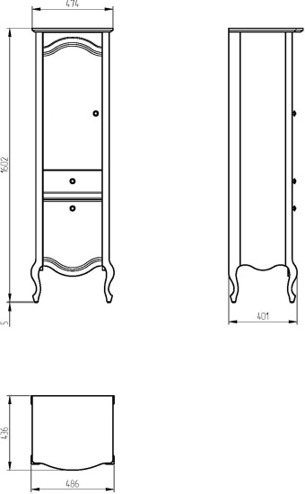 Пенал Migliore Impero 26650 L, noce