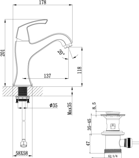 Смеситель для раковины Lemark Nubira LM6206ORB