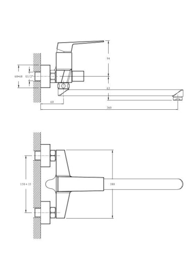 Смеситель для ванны Haiba HB22191 хром