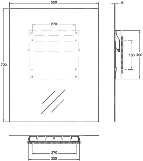 Зеркало VitrA Q Line A44005 55х70