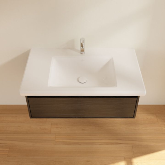 Тумба с раковиной Villeroy & Boch Antheus 100 black ash, подвесная