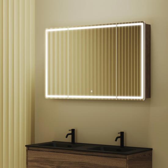Зеркало-шкаф Sancos Mirror 120 дуб чарльстон, с LED подсветкой