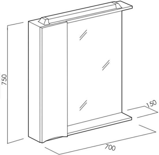 Зеркало BelBagno Marino 70 L