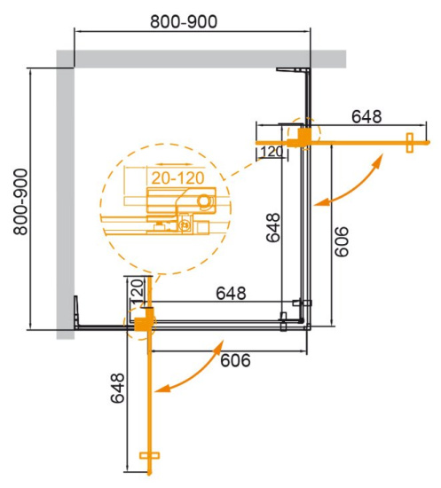 Душевой уголок Cezares Slider-A-2-100/110-C-Cr
