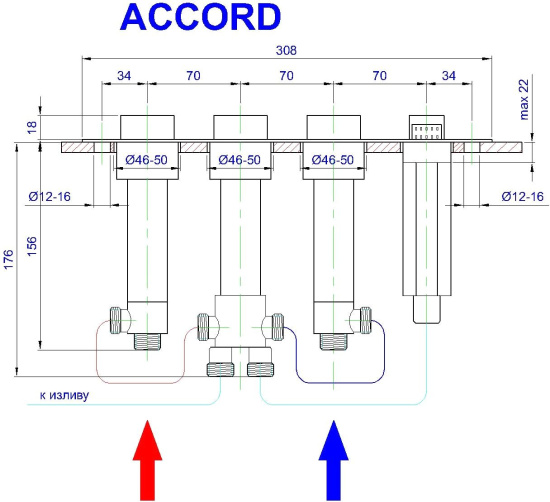 Смеситель на борт ванны Royal Bath Accord RB403