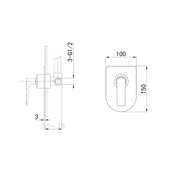 Смеситель для душа Wonzon & Woghand Shark WW-484700-CR