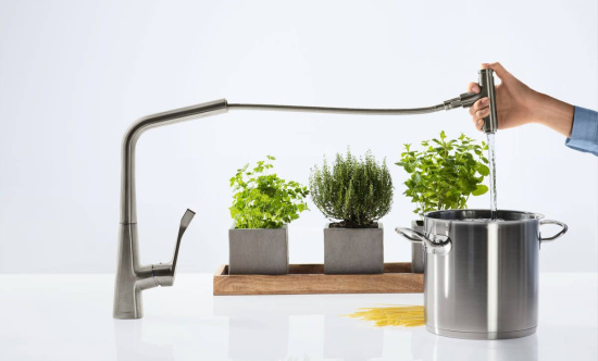 Смеситель для кухни Hansgrohe Metris Select M71 73802800 сталь