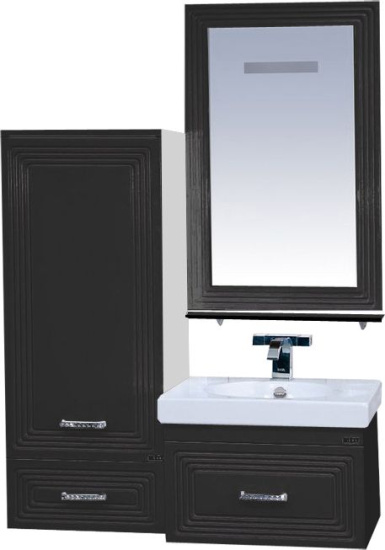 Тумба с раковиной Misty Европа 50 черная эмаль