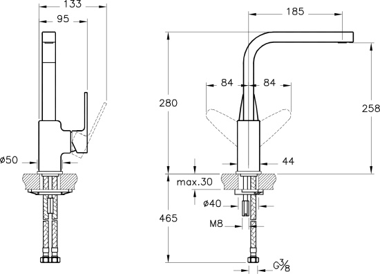 Смеситель для кухни VitrA Q Line A42132EXP
