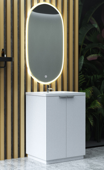 Тумба с раковиной Sanvit Рольф 61 белый глянец, напольная