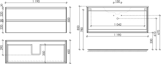 Мебель для ванной Sancos Cento 120 карпатская ель