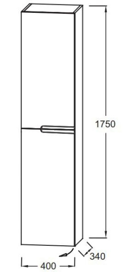 Пенал Jacob Delafon Nona EB1893LRU-N21 L, глянцевый серый титан